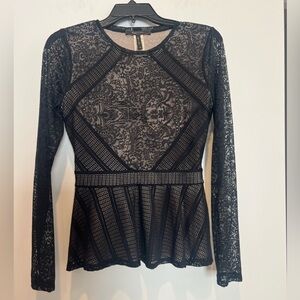 BCBGMaxAzria Black Lace Blouse